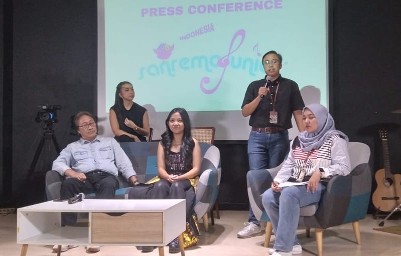 Jumpa pers kemenangan Carissa Angel di ajang World Final Sanremo Junior 2025.
