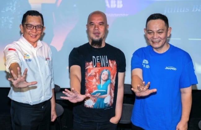 Jumpa pers Dewa 19 Featuring All Stars akan memeriahkan Jakarta E-Prix 2025 di Jakarta, Selasa (10/6/2025).
