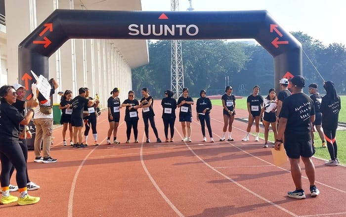 Peluncuran Suunto Run, jam tangan olahraga khusus pelari, di Stadion Madya, Gelora Bung Karno, Senayan, Jakarta, Minggu (22/6/2025).