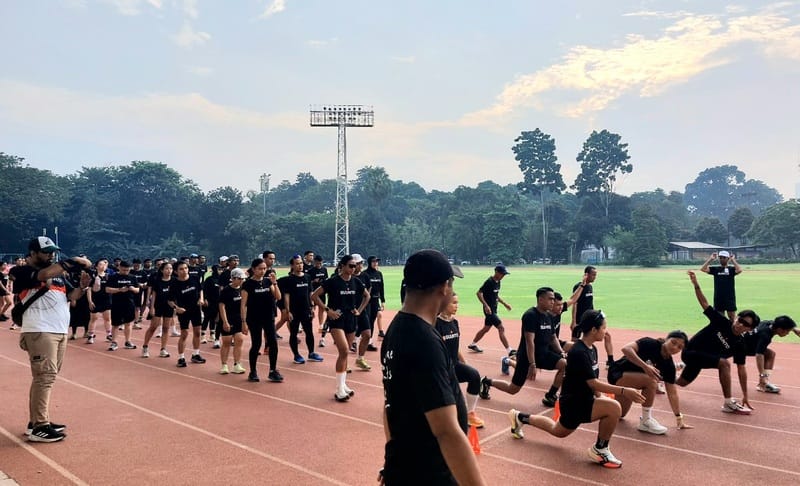 Peluncuran Suunto Run, jam tangan olahraga khusus pelari, di Stadion Madya, Gelora Bung Karno, Senayan, Jakarta, Minggu (22/6/2025).