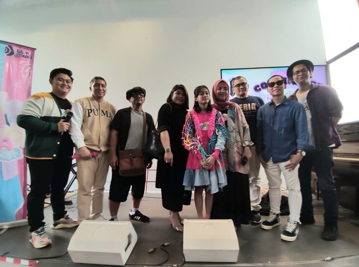 Jumpa pers peluncuran lagu Ceria dari Atiya Purnomo di kawasan Bintaro, Tangerang Selatan, Selasa (1/7/2025).