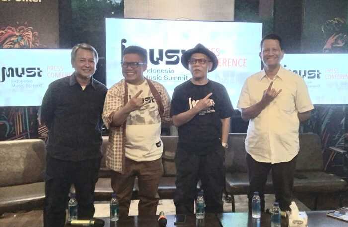 Jumpa pers Indonesia Music Summit (IMUST) 2025 di Jakarta, Kamis (10/7/2025).
