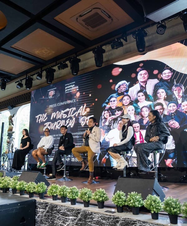 Jumpa pers kedua persiapan konser perayaan 4 dekade bermusik Dwiki Dharmawan bertajuk Konser The Musical Journey Of di Parle Senayan Park, Senayan, Jakarta, Kamis (31/7/2025).