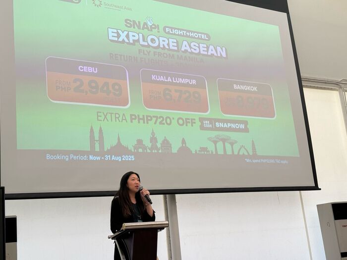 Dana Tan, Head of Growth Operations MOVE, dalam Pertemuan ASEAN NTOs di Boracay, Filipina, membawakan peluncuran kampanye “Explore ASEAN” SNAP!