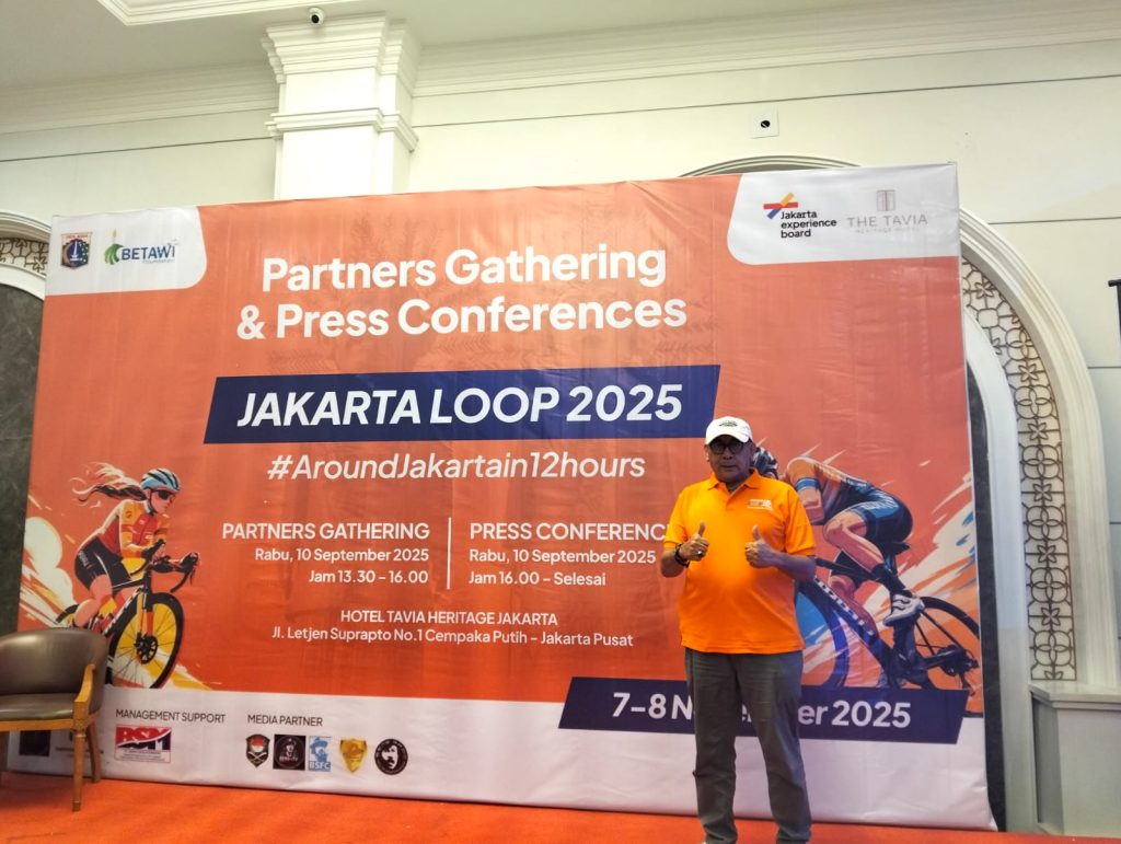 Biem Triani Benyamin selaku Founder Betawi Satu Foundation saat peluncuran Jakarta Loop 2025 di Jakarta, Rabu (10/9/2025).