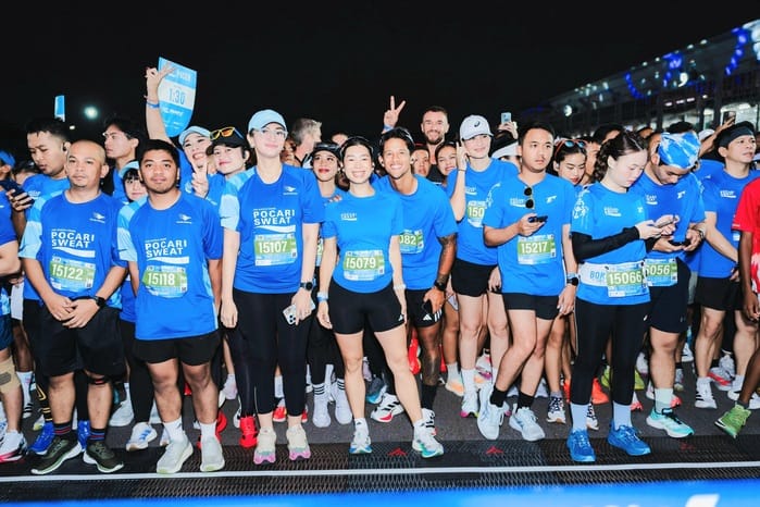 Irfan Bachdim saat meramaikan POCARI SWEAT Run Lombok 2025. (Foto - Istimewa)

