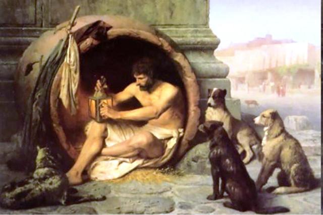 Diogenes, seorang filsuf Sinistik dari Yunani Kuno.