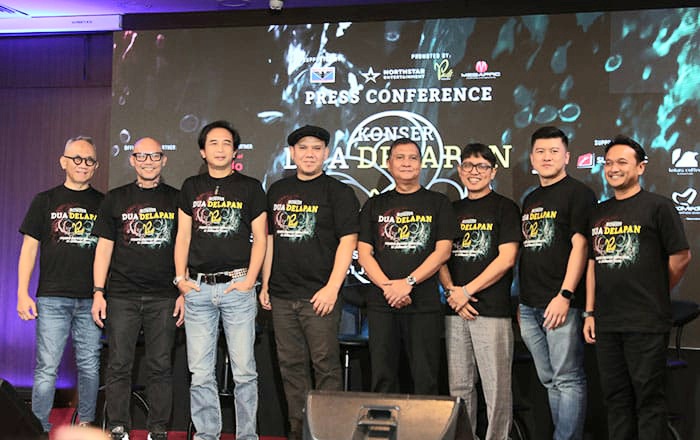 Padi Reborn saat jumpa pers peluncuran album 28 dan rencana menggelar konser bertajuk Dua Delapan di Jakarta, Jumat (23/1/2026). (Foto - Rezagrapher)