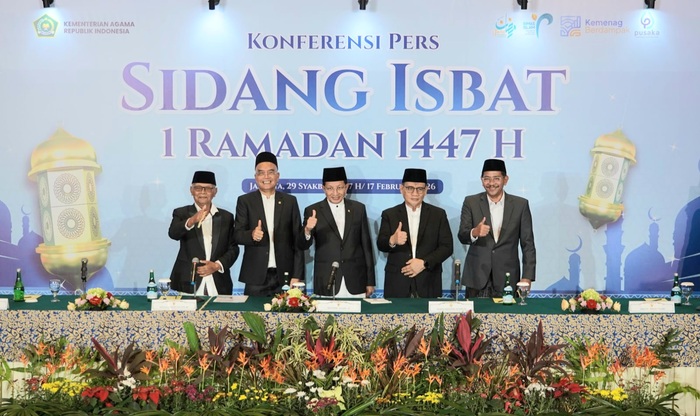 Menteri Agama Nasaruddin Umar seusai konferensi pers Sidang Isbat di Jakarta, Selasa (17/2/2026). (Foto - Kemenag)