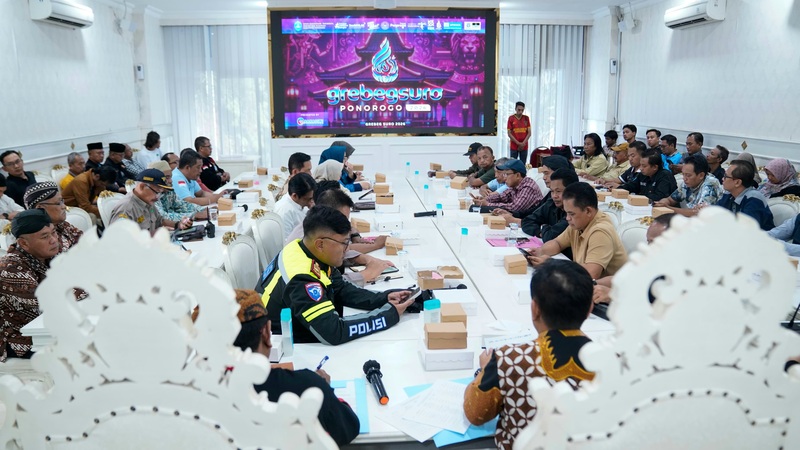 Rapat kesiapan Grebeg Suro 2026 di Ruang Rapat Bantarangin Ponorogo, Jumat (30/5/2026). (Foto - Kominfo Pemkab Ponorogo)