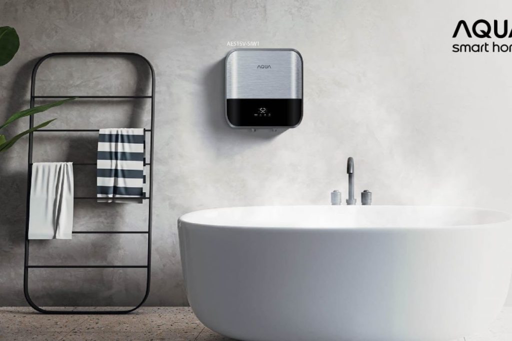 Keamanan AQUA Elektronik menghadirkan water heater terbaru Nova Series AES15V-SIW1. (Foto - AQUA)