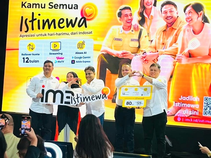 Peluncuran IM3 Istimewa sebagai apresiasi pelanggan prabayar di kawasan Gelora Bung Karno (GBK) Senayan, Jakarta, Jumat (14/8/2026). (Foto - MZ)