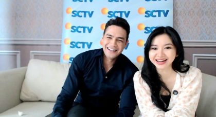 Jonas Rivanno dan Adinda Azani saat jumpa pers sinetron Cinta Seluas Samudra secara daring, Kamis (17/9/2026). (Foto - Ign)