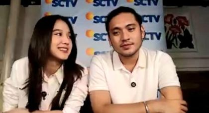 Esta Pramanita dan Giorgino Abraham saat jumpa pers sinetron Putri Pewaris secara daring, Kamis (24/9/2026). (Foto - Ign)