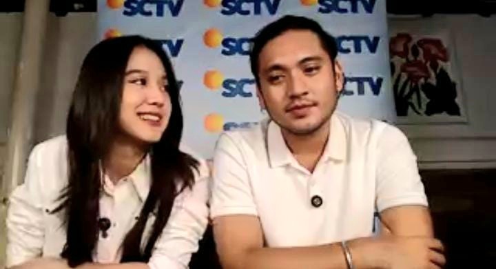Esta Pramanita dan Giorgino Abraham saat jumpa pers sinetron Putri Pewaris secara daring, Kamis (24/9/2026). (Foto - Ign)