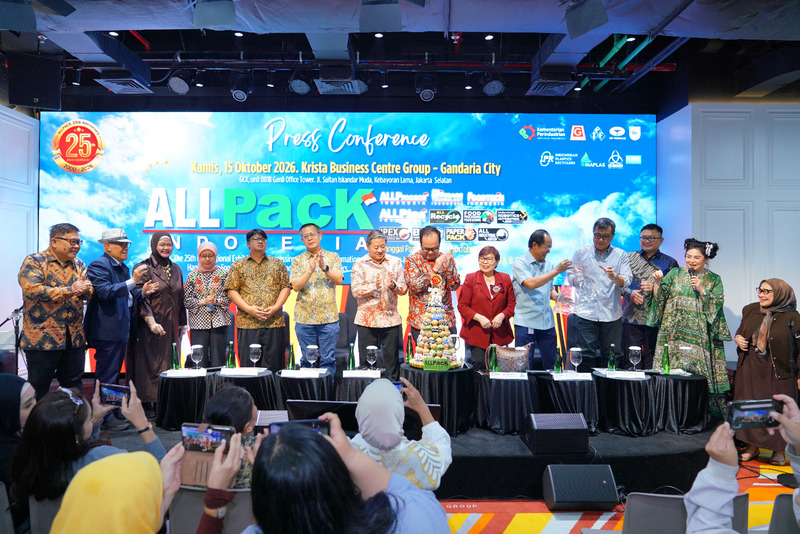 Jumpa pers persiapan gelaran ALLPack Indonesia 2026 di Gandaria City, Kebayoran Lama, Jakarta Selatan, Kamis (15/10/2026). (Foto - Krista Exhibitions)