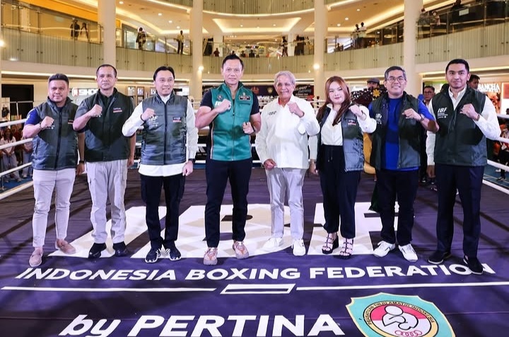 Pembukaan Kejurnas Tinju Amatir Piala Menteri Koordinator Bidang Infrastruktur dan Pembangunan Kewilayahan yang berlangsung pada 19 - 25 Oktober 2026 di Pluit Village Mall, Jakarta Utara. (Foto: @agusyudhoyono)